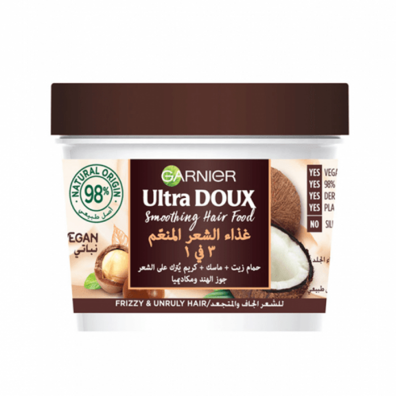 غارنييه - غذاء الشعر المنعم 3 في 1 بجوز الهند والم...